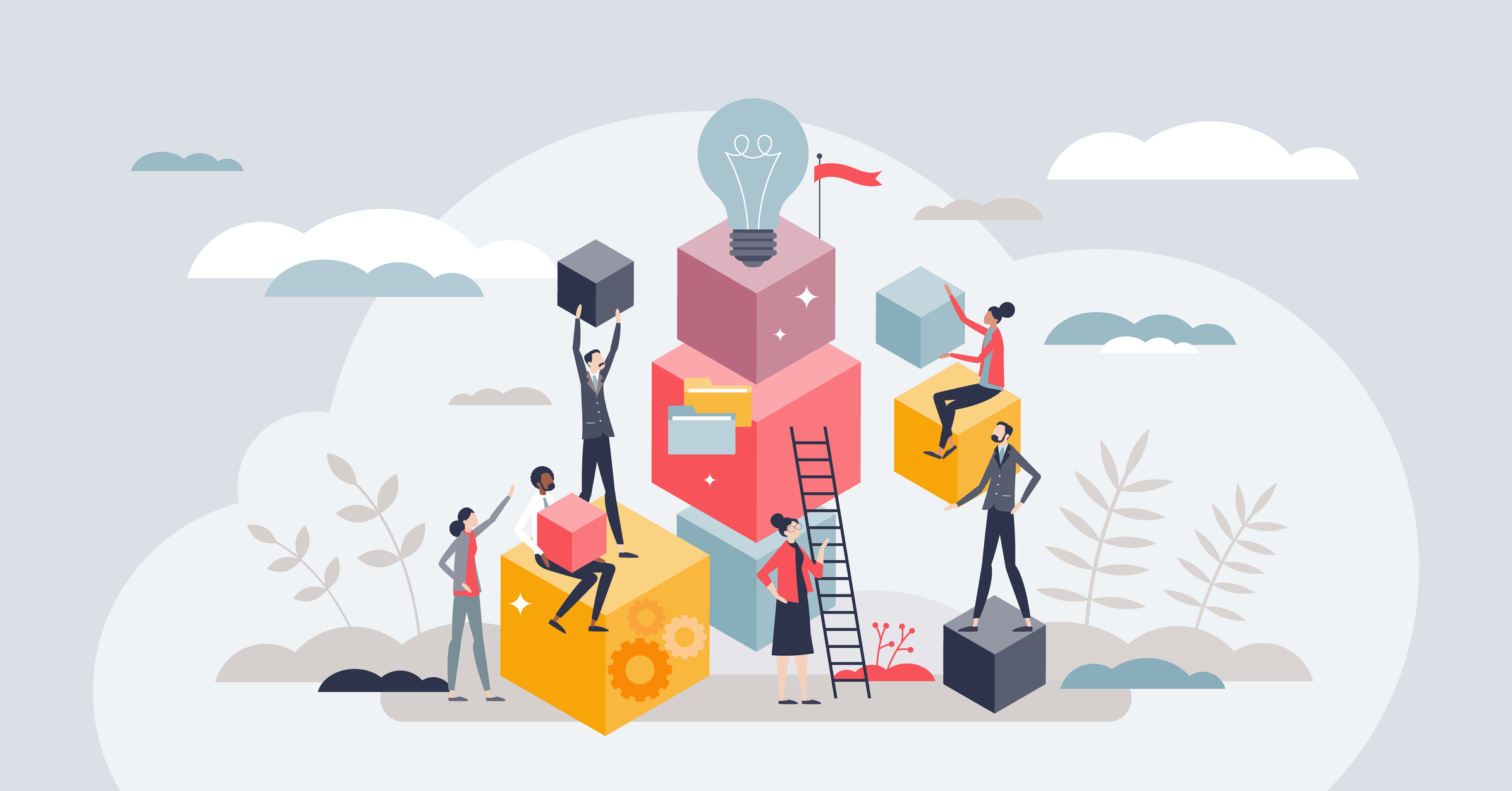 Ilustración de personas conectando